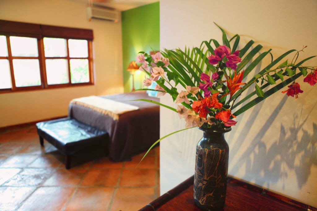 Fresh flowers in the casita at Casa Colorado, a vacation rental home with a private pool in Tamarindo, Costa Rica